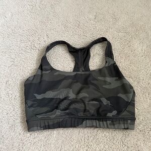 Athleta Sports Bra Medium Camouflage Camo Racer Back size small